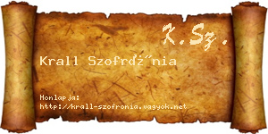 Krall Szofrónia névjegykártya